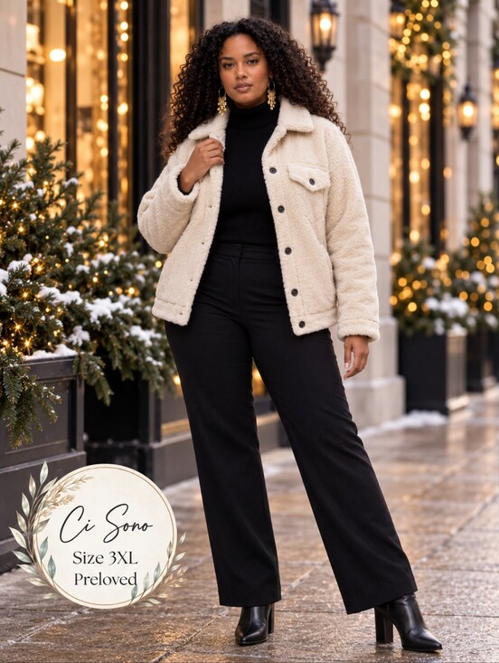 Ci Sono Jackets & Blazers - Ci Sono Cream Cozy Teddy Jacket